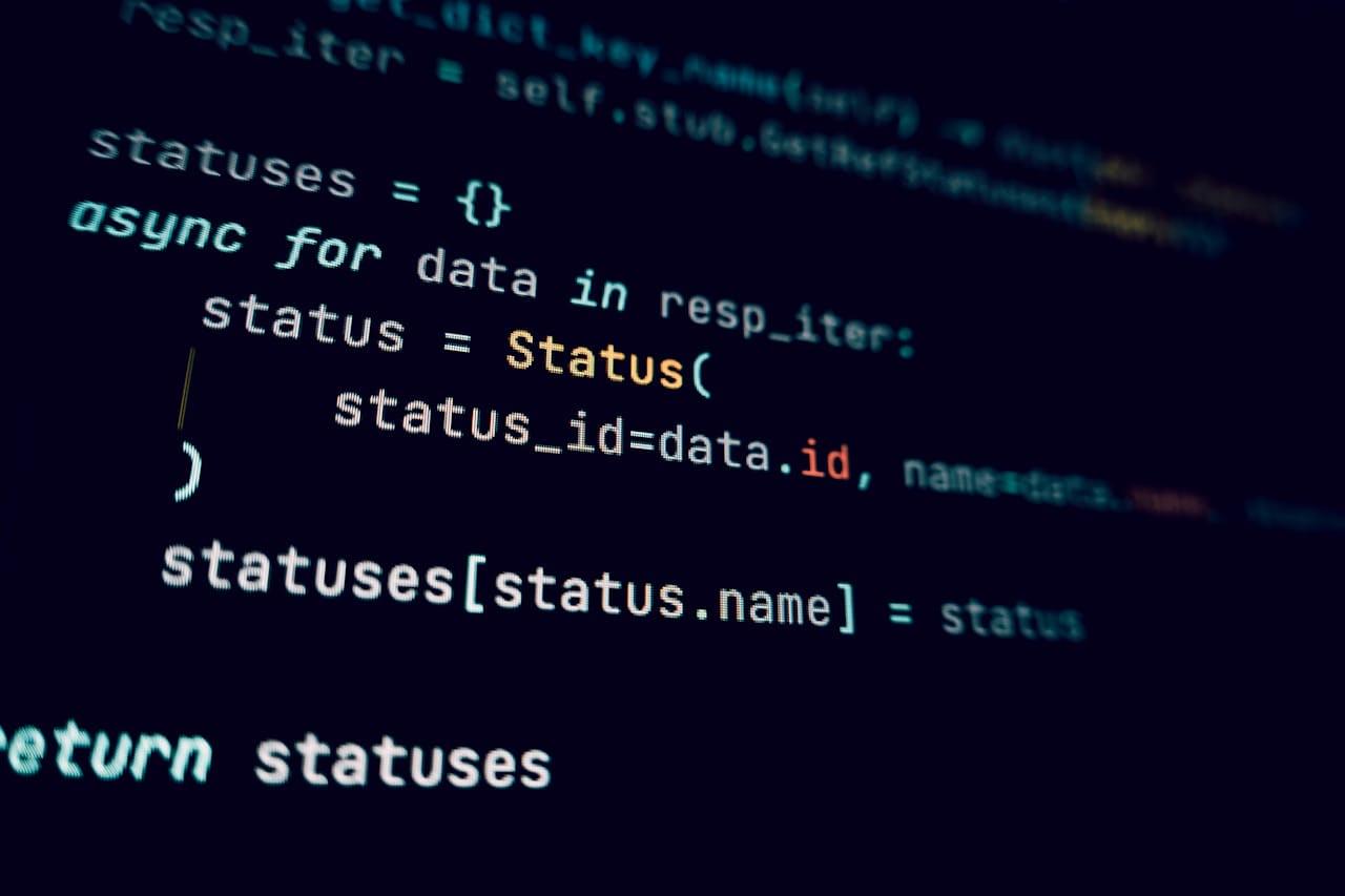 Окно редактора с кодом для работы с API